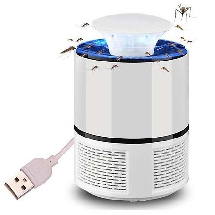 ĐÈN BẮT MUỖI, BẮT KIẾN 3 KHOANG HÌNH TRỤ CẮM CỔNG USB KT:  16,5x14,5 cm
