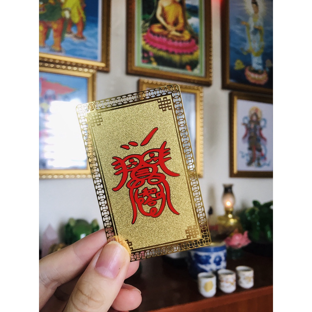 KIM BÀI TÌNH DUYÊN - kim loại cứng mạ vàng nhét ví