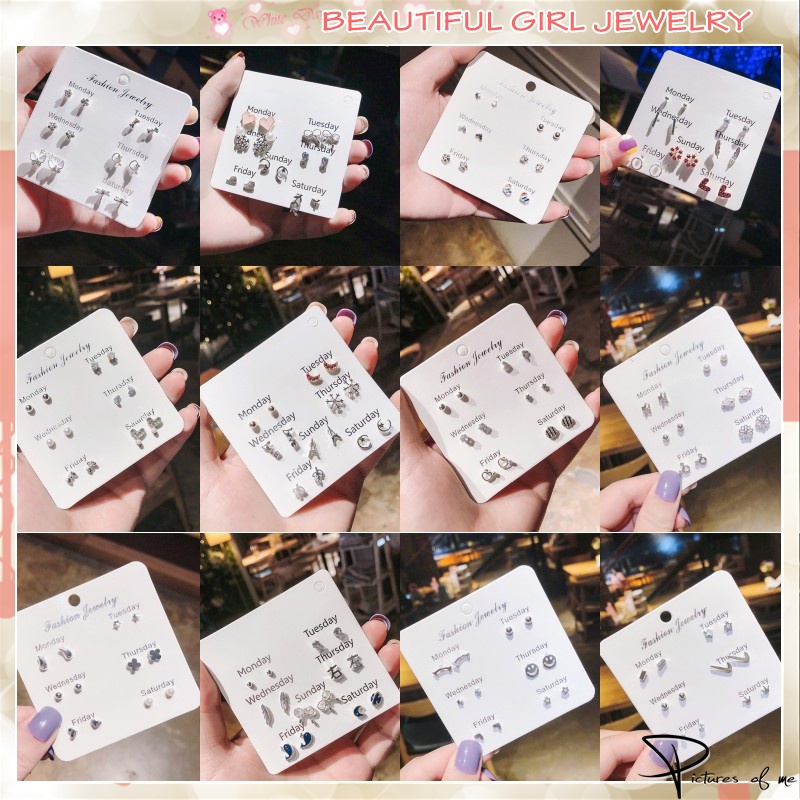 Set 7 đôi khuyên tai thời trang cho nữ