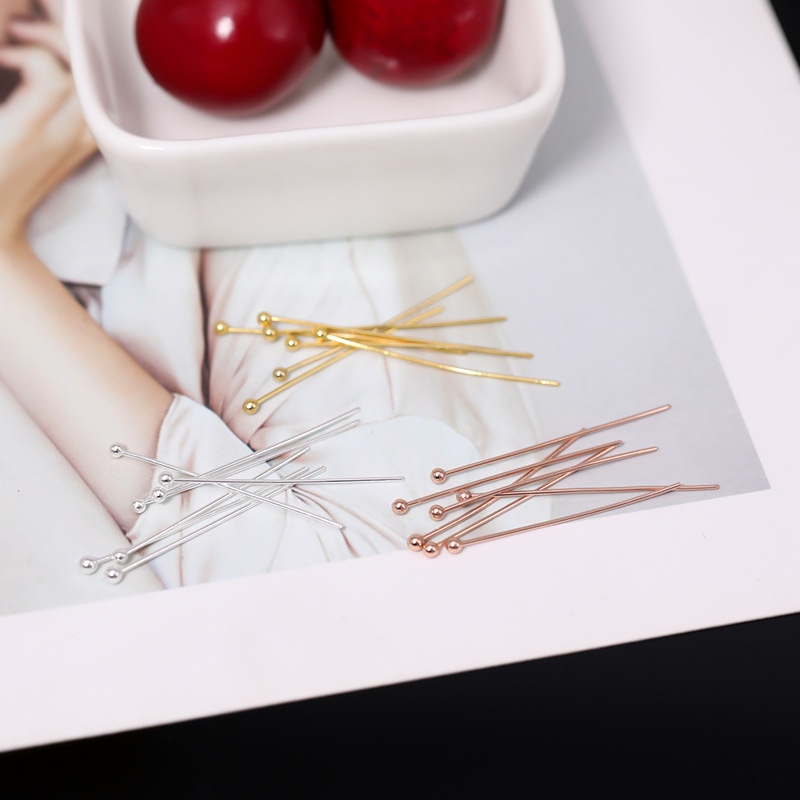 50 Đinh đầu bi xỏ hạt bằng đồng bền màu các loại size 2cm- Phụ kiện nguyên liệu trang sức thủ công