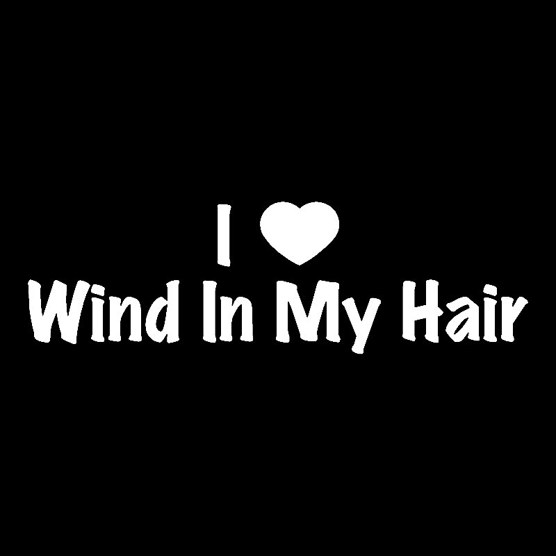 Decal dán xe hơi hoạ tiết Exquisite Word I Love Wind In My Hair Endless Innocence bằng vinyl kích thước 17.9cm*5.4cm