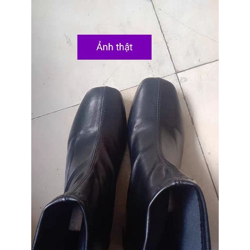 Boots, Bốt da mũi vuông cao gót, cổ ngắn kèm ảnh thật | BigBuy360 - bigbuy360.vn