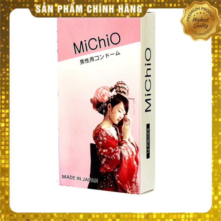 Bao cao su Gân gai siêu mỏng Michio Nhật Bản - hộp 12 chiếc