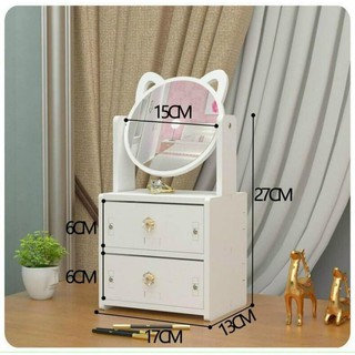 Kệ gỗ đựng mỹ phẩm có gương