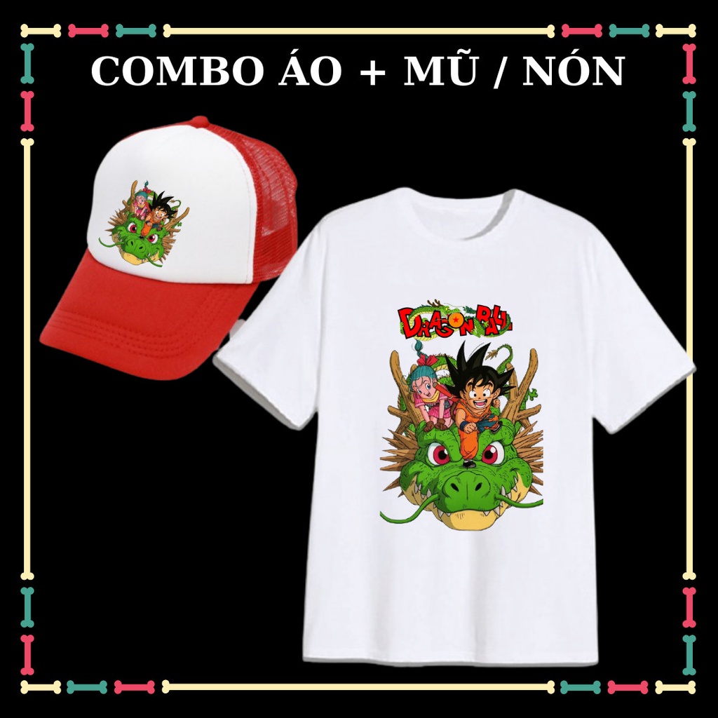 Combo Áo thun bé trai mẫu 7 viên ngọc rồng đại chiến Songoku