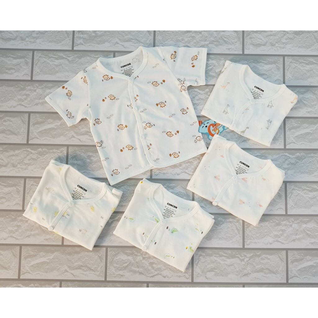 Áo cài xéo TAY NGẮN và bác sĩ TAY NGẮN, (hoạ tiết)3-9kg - CÚN CON