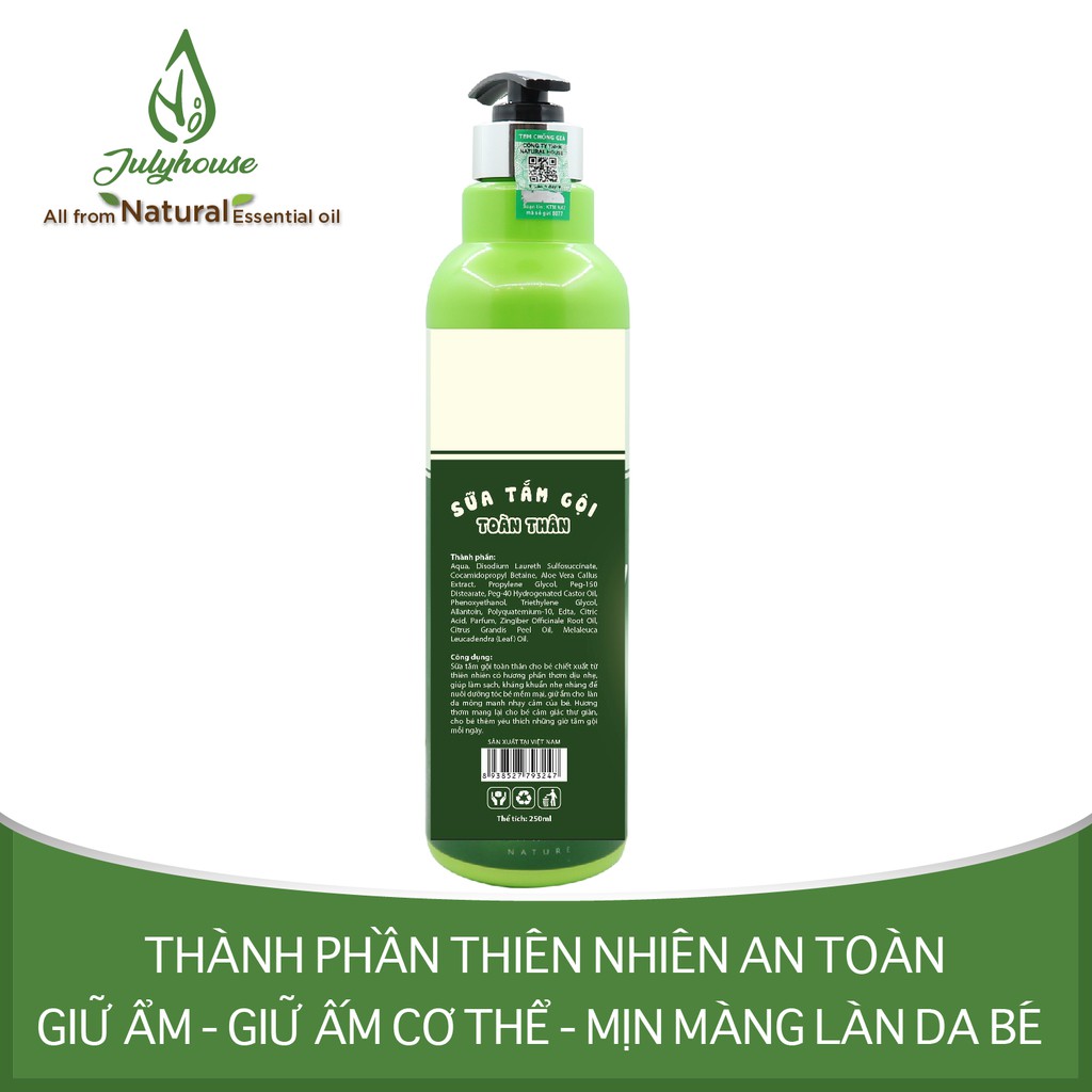 Sữa tắm gội toàn thân baby 250ml JULYHOUSE