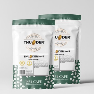 02 bao cà phê tinh khiết arabica và robusta tổng kl 440g thunder no.5 - 1864 café