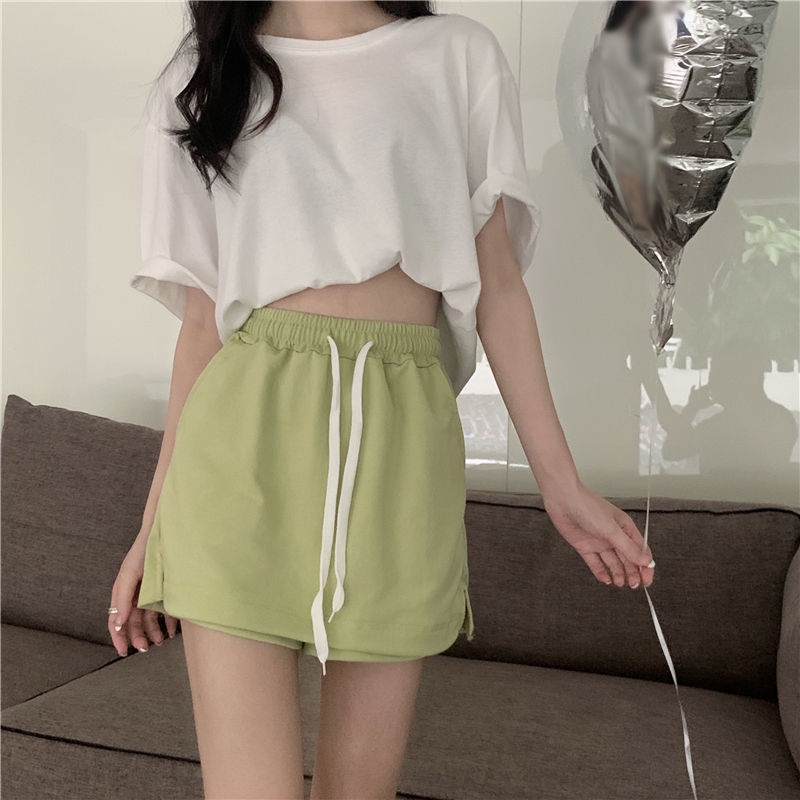 Jiashucheng Quần Short Lưng Cao Giả Hai Lớp Thời Trang Mùa Hè Cho Nữ