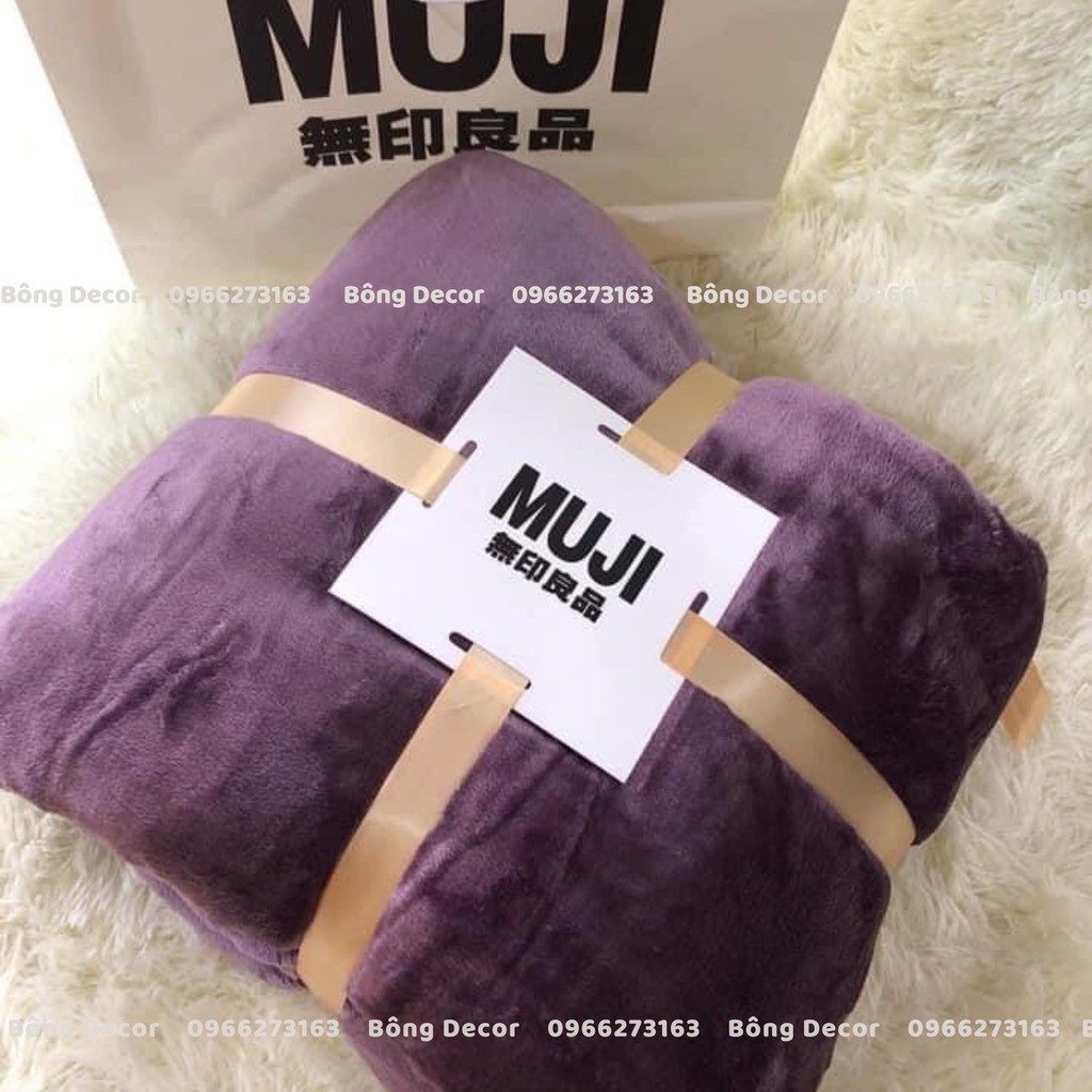 Chăn Lông Tuyết Muji 2 Mặt Mềm Mịn Cao Cấp Tặng Kèm Túi Giấy