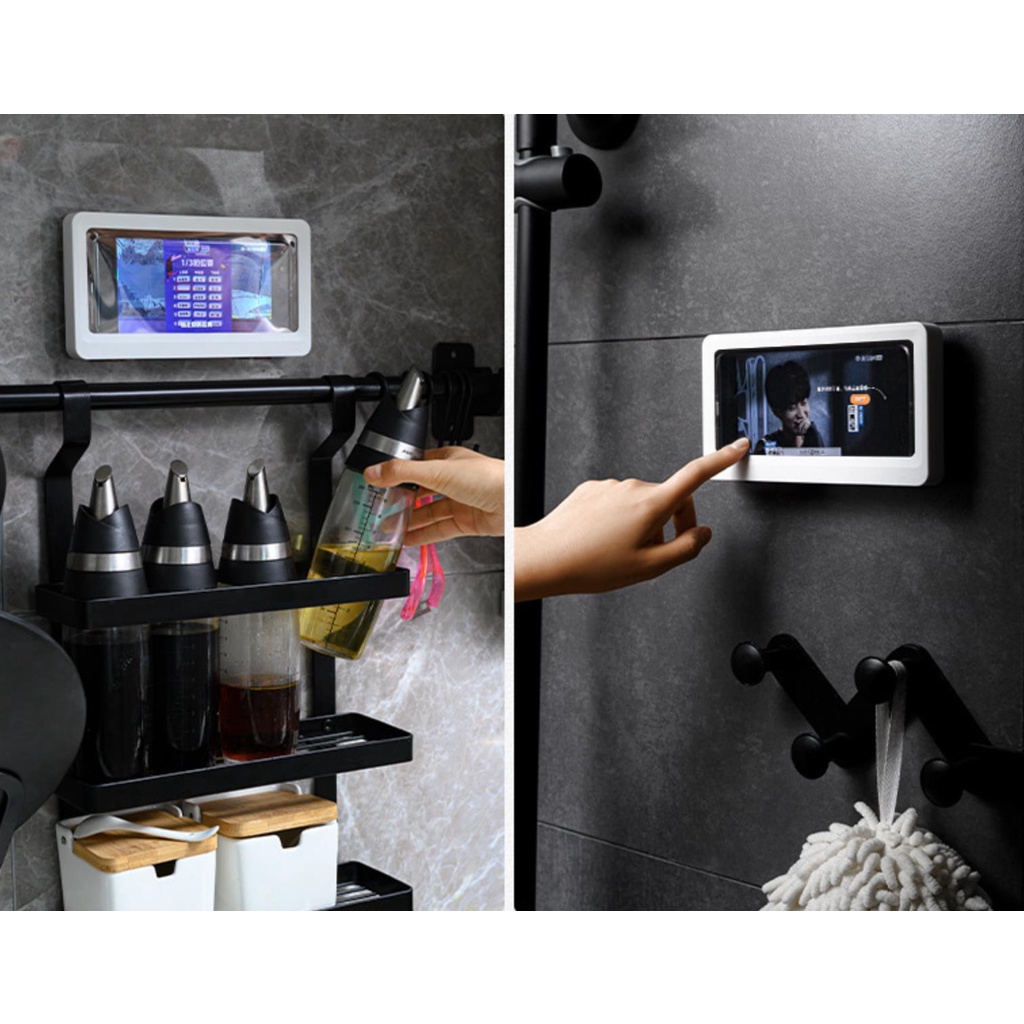 Hộp Đựng Điện Thoại Chống Nước Chống Sương Mù Không Cần Khoan Tường Dùng Trong Phòng Tắm