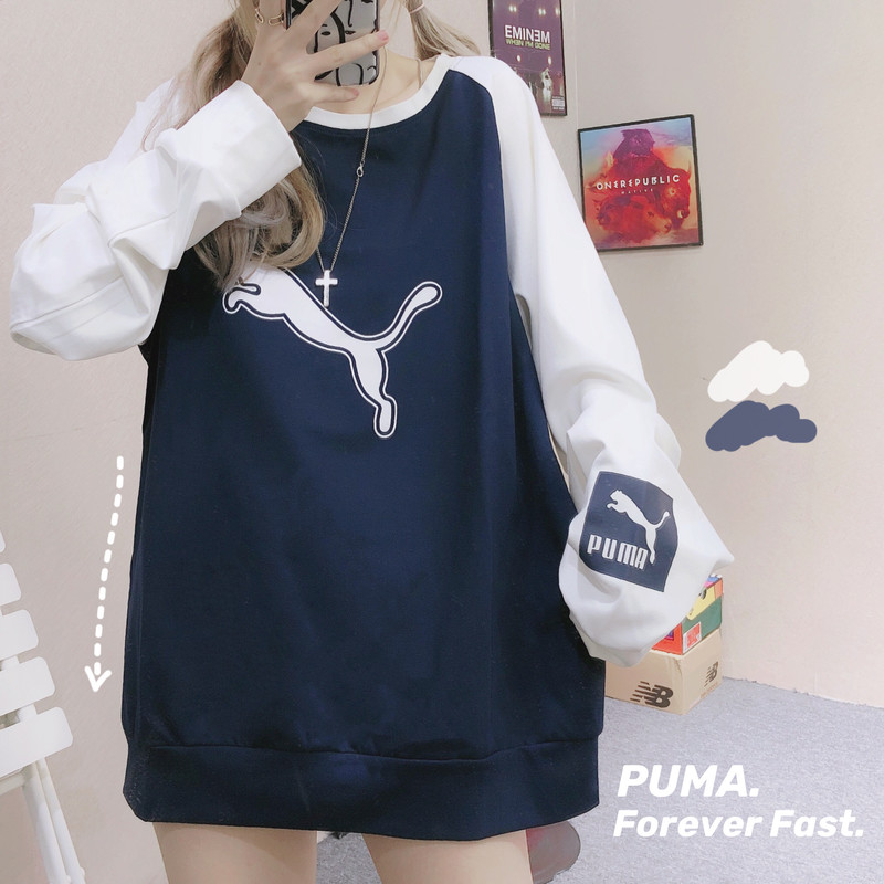 Áo Sweater Puma Tay Dài Cổ Tròn Thời Trang 2021 Cho Nam Nữ