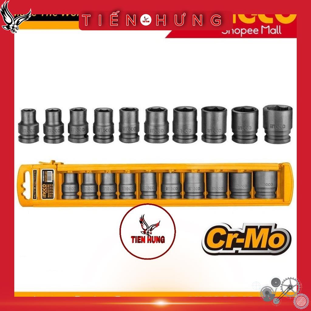 1/2" Bộ đầu tuýp 10 chi tiết Ingco HKISSD12101