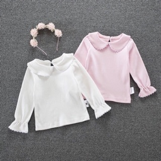 Áo dài tay cổ sen tay bèo cho bé gái sz 1-4 tuổi