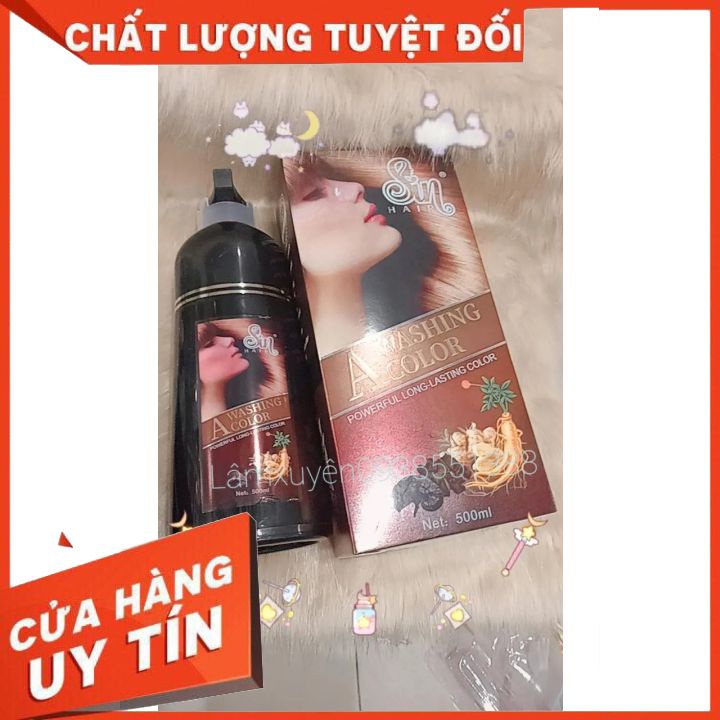 GỘI NÂU ,ĐEN SIN 500ML nuôi dưỡng tóc khỏe,suôn mượt  óng ả ,cải thiện khô xơ,hư tổn tóc nát,bảo vệ tóc khỏe.