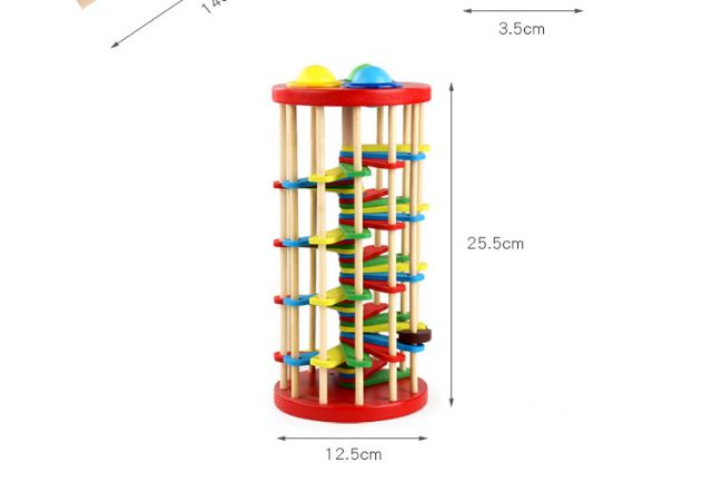 Đập bóng bậc thang zic zac đồ chơi gỗ thông minh