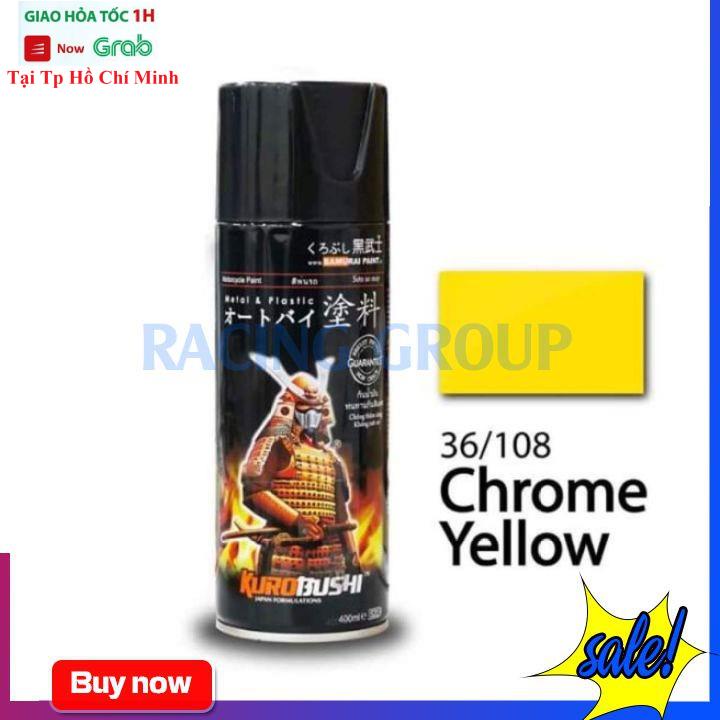Sơn Xịt Xe Máy Chính Hãng Samurai Vàng Crom 36/108 - Màu Đẹp Bám Dính Cực Tốt
