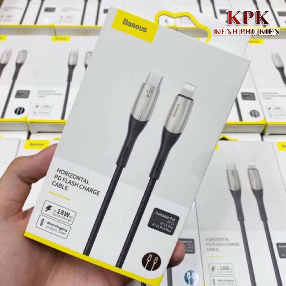 Cáp dù Baseus Type C to Lighting sạc nhanh 18W dài 50Cm 1M 2M Power Delivery cho Iphone/Ipad