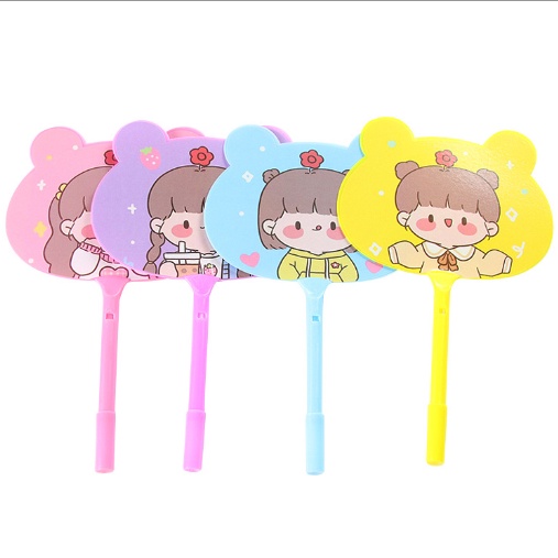 Bút quạt cô gái tai gấu B215 hoạt hình dễ thương kute viết gel