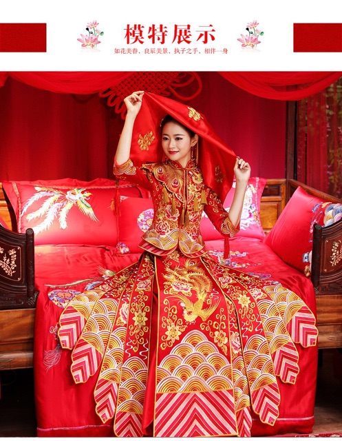 Bộ khỏa người hoa mẫu mới phụ kiện cưới Giang