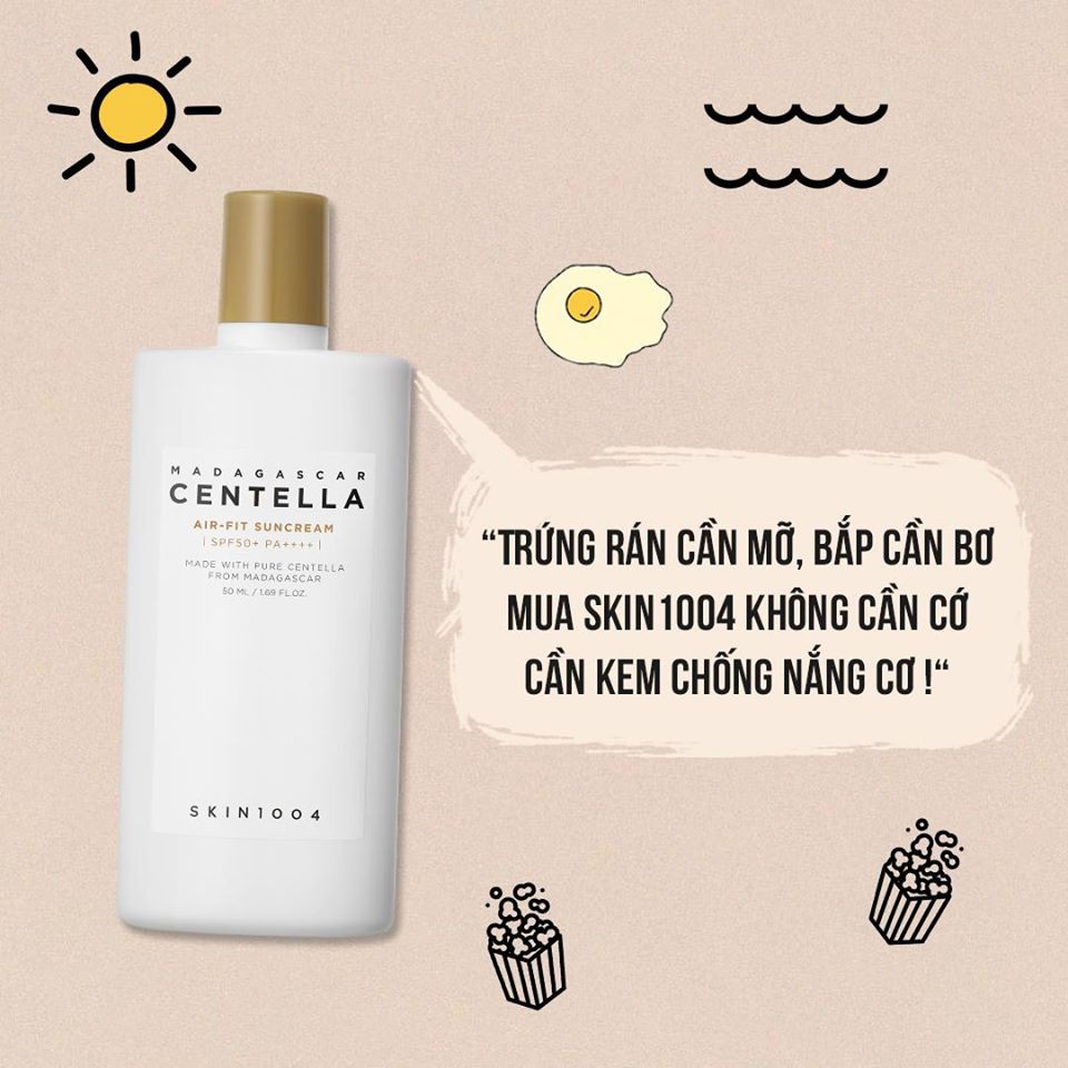 Kem chống nắng rau má Skin1004 Madagascar Centella Air-Fit SunCream SPF50+ PA++++ 50ml chiết xuất rau má hỗ trợ giảm mụn