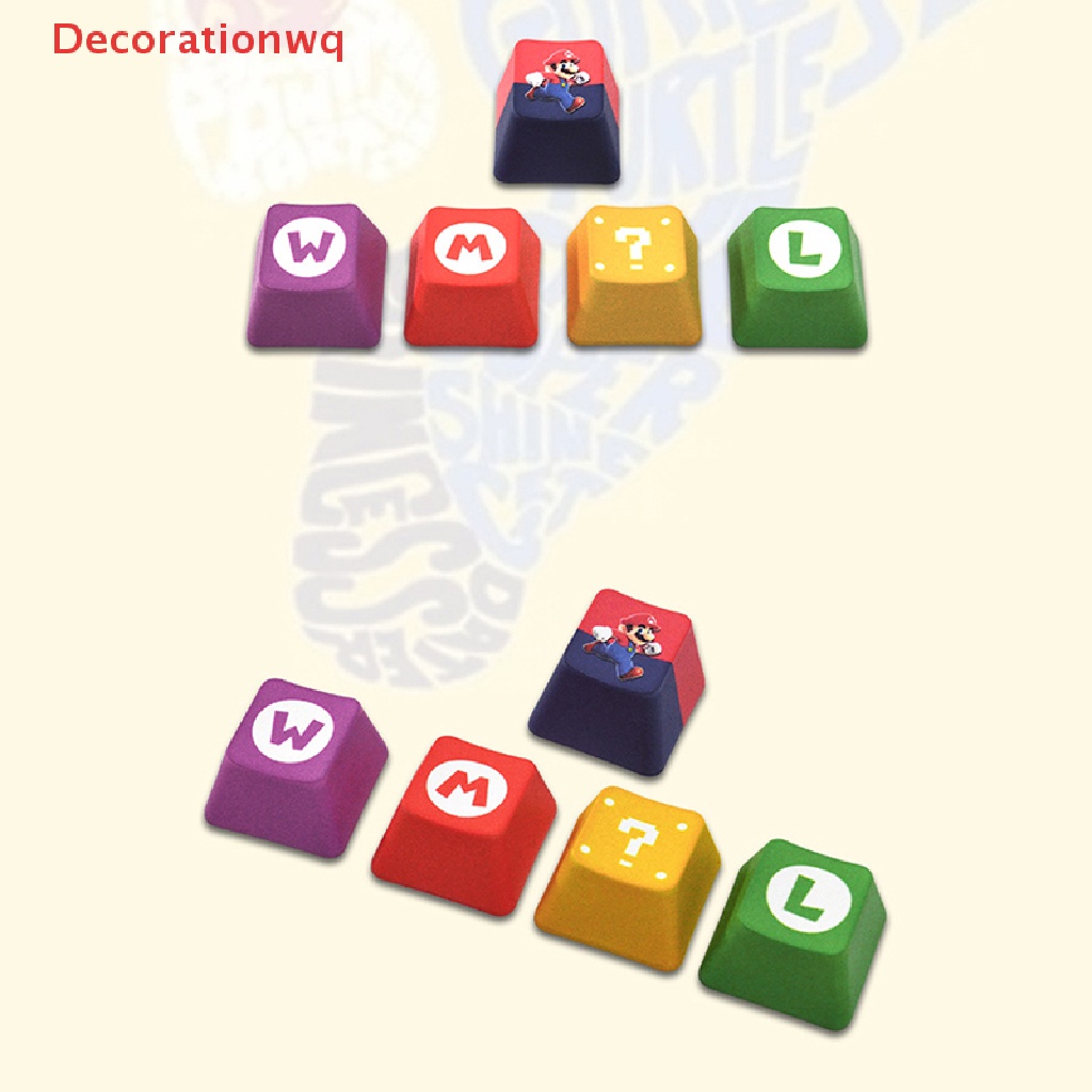 Bộ 5 Nút Bàn Phím Cơ Chơi Game In Hình Super Mario Nhiều Màu Mới