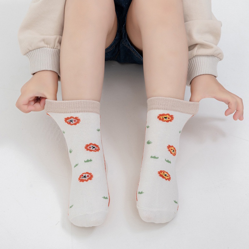 Vớ Cotton Phối Ren Họa Tiết Hoạt Hình Dễ Thương Cho Các Bé