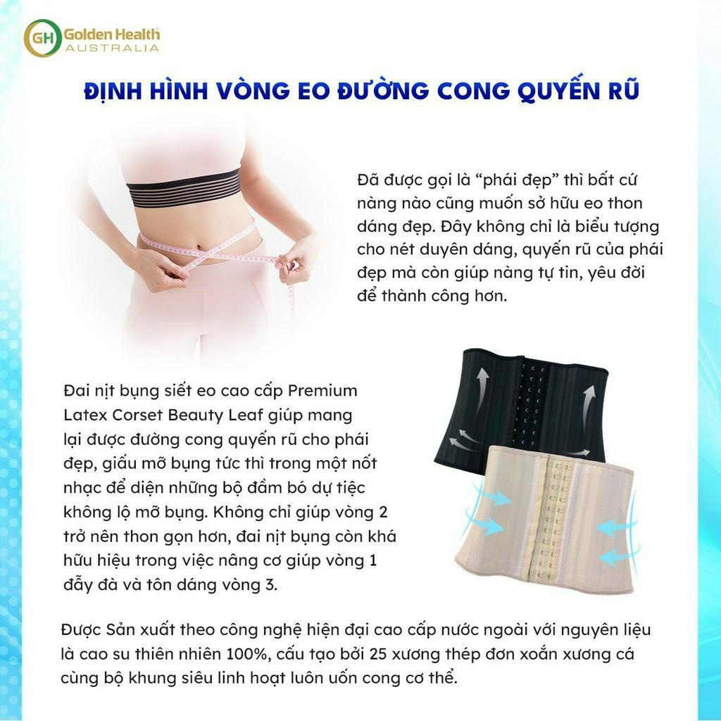 [GOLDEN HEALTH] ĐAI NỊT BỤNG SIẾT EO CAO CẤP BEAUTY LEAF PREMIUM LATEX CORSET BEAUTY LEAF