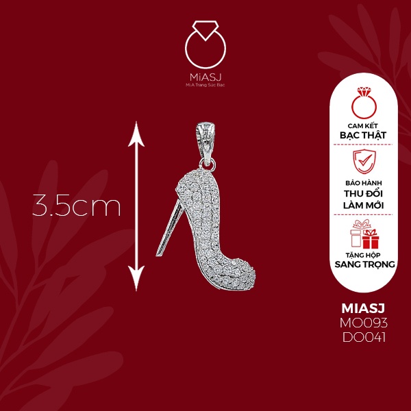 Mặt dây chuyền nữ bạc Ý S925 MiASJ đính đá Cz sáng đẹp cao cấp kiểu teen genz đa dạng mẫu M2