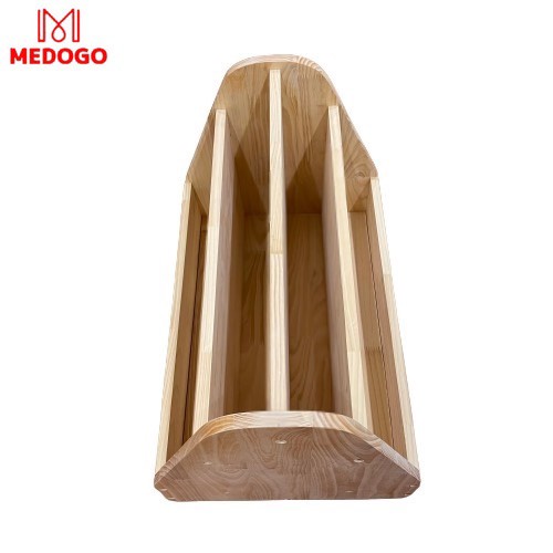 Kệ sách cỡ to MEDOGO 4 ngăn có bánh xe di chuyển tiện lợi chất liệu gỗ thông nhập khẩu an toàn cho bé