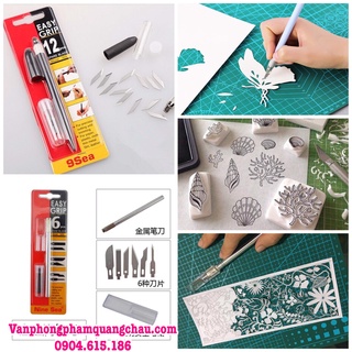 Bộ dao trổ, tỉa kirigami hãng 9 sea - 06 lưỡi / 12 lưỡi