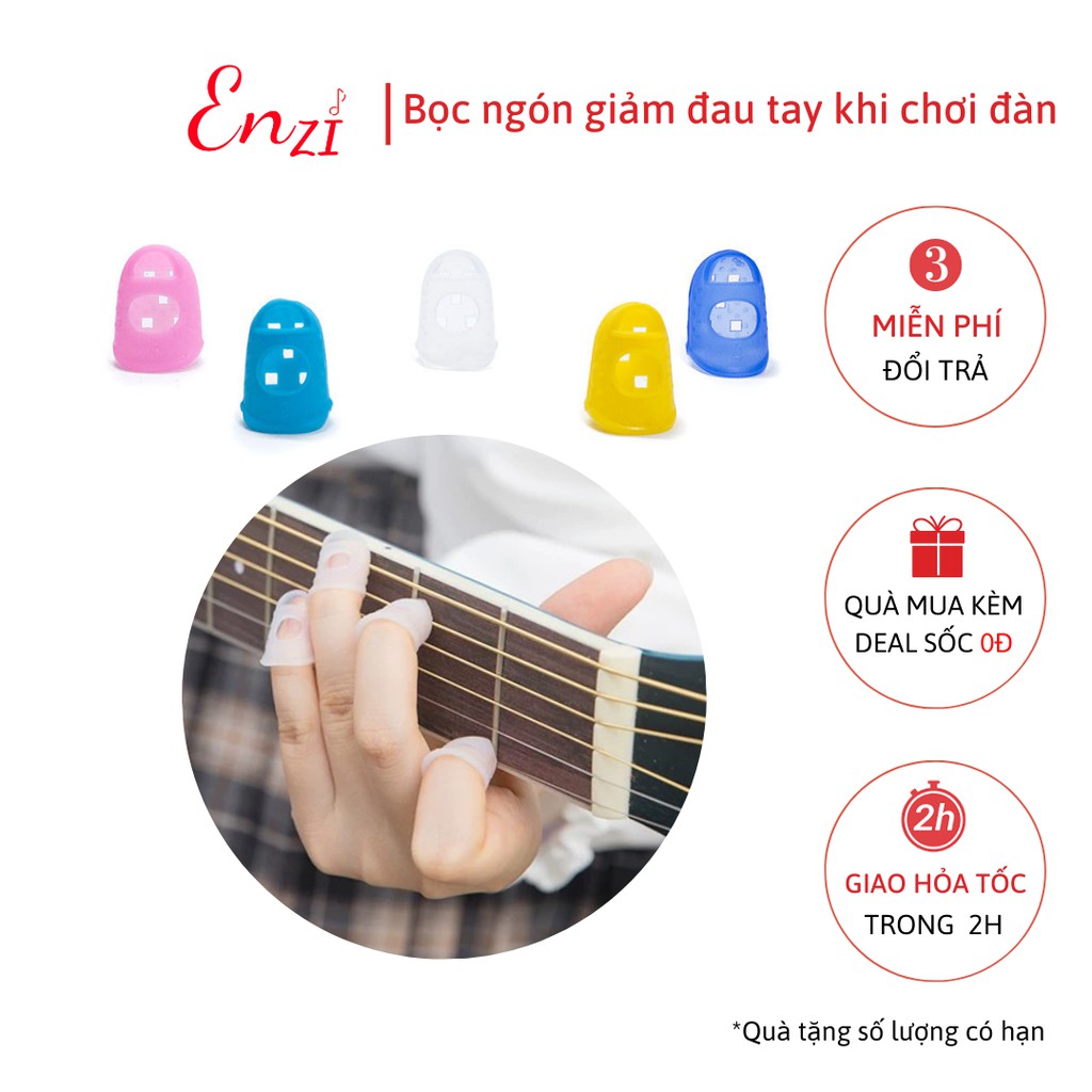 Bộ bọc ngón tay giảm đau tay khi tập đàn guitar acoustic ghita classic ukulele chất lượng cho nam và nữ Enzi