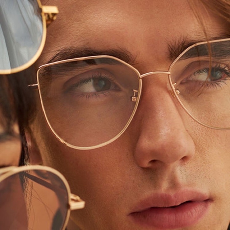 gọng kính cận kim loại mắt mèo siêu chất G1009