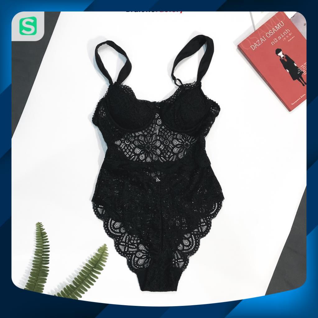 Áo bodysuit chui đầu tay ngắn, áo bodysuit ren [mẫu N06]
