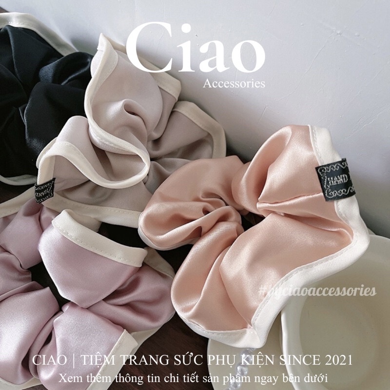 [HOẢ TỐC 1H] Dây buộc tóc/ Scrunchies thiết kế lụa satin xinh xắn mã 07 Ciao accessories