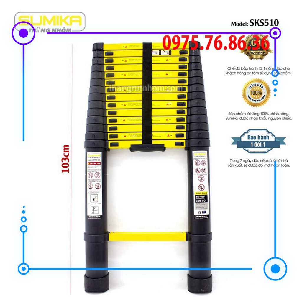 Thang Nhôm Rút 5M - Sơn Tĩnh Điện