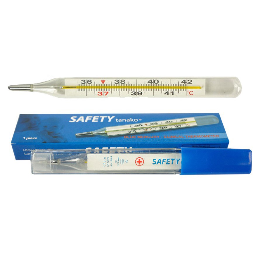 Nhiệt kế thủy ngân xanh SAFETY Hộp 01 cái [tân á]
