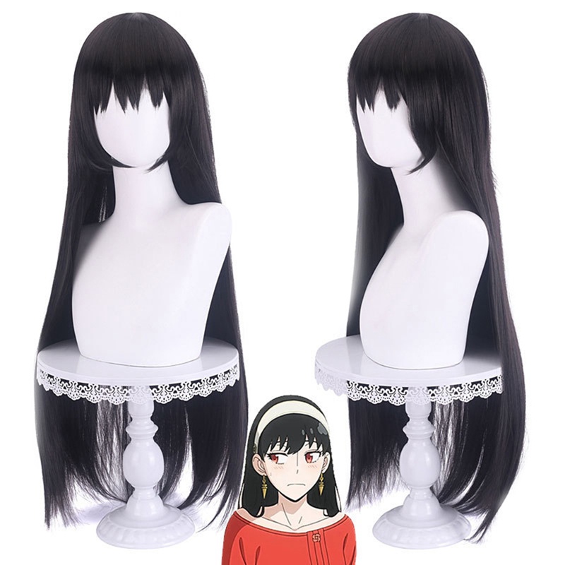 Bộ Tóc Giả Dài Thẳng Màu Đen Hóa Trang Nhân Vật Yor Forger