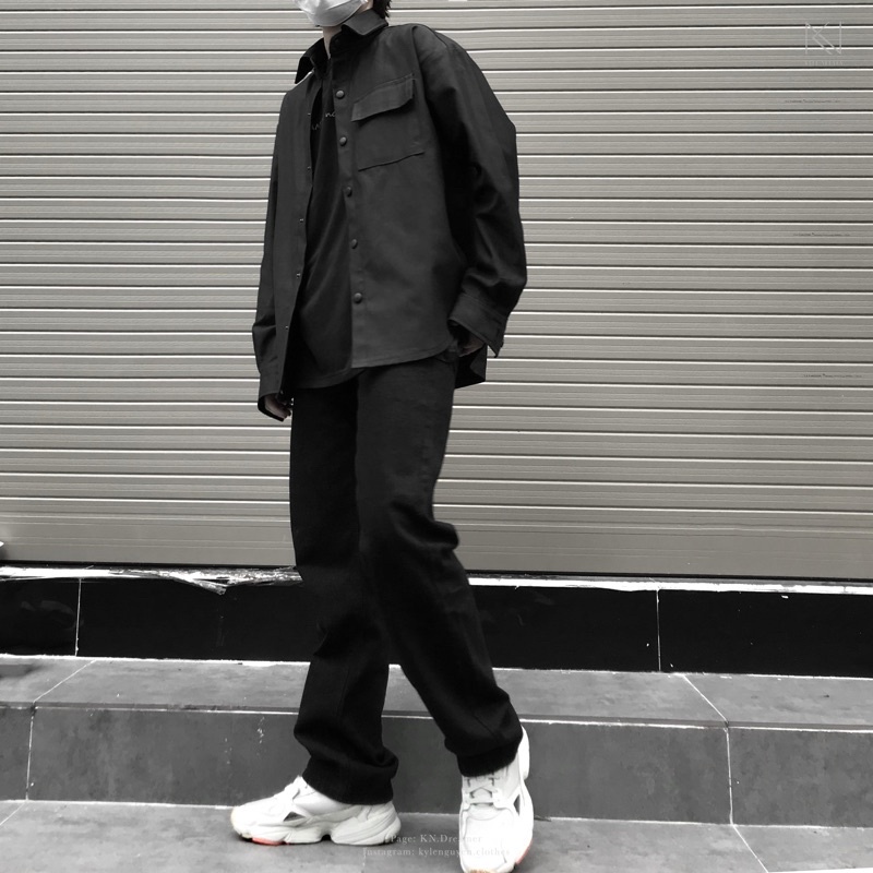 QUẦN JEANS SUÔNG ỐNG RỘNG_ĐEN & XÁM - COMFORT JEANS'S KN