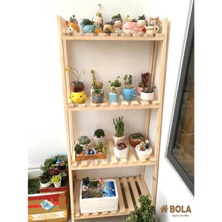 Kệ thang gỗ / Kệ gỗ Decor 4 tầng trang trí nhà cửa Bola