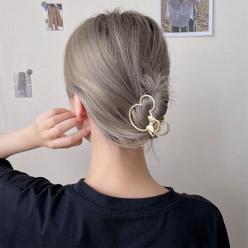 Kẹp tóc kim loại thiết kế đơn giản dễ thương
