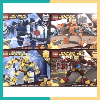 Set 4 Hộp Lắp Ráp Mô Hình Robot Zimo Cho Các Bạn Nhỏ Mới Tập Lắp Ráp Từ 93-97pcs