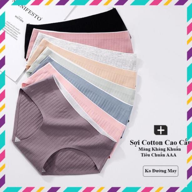 Quần Lót Cotton Gân Tăm Không Đường May Kháng Khuẩn