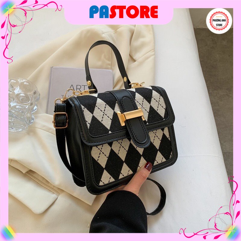 Túi xách nữ đeo chéo, họa tiết caro, chất liệu cao cấp, hot trend 2022 PHUONGANHSTORE.