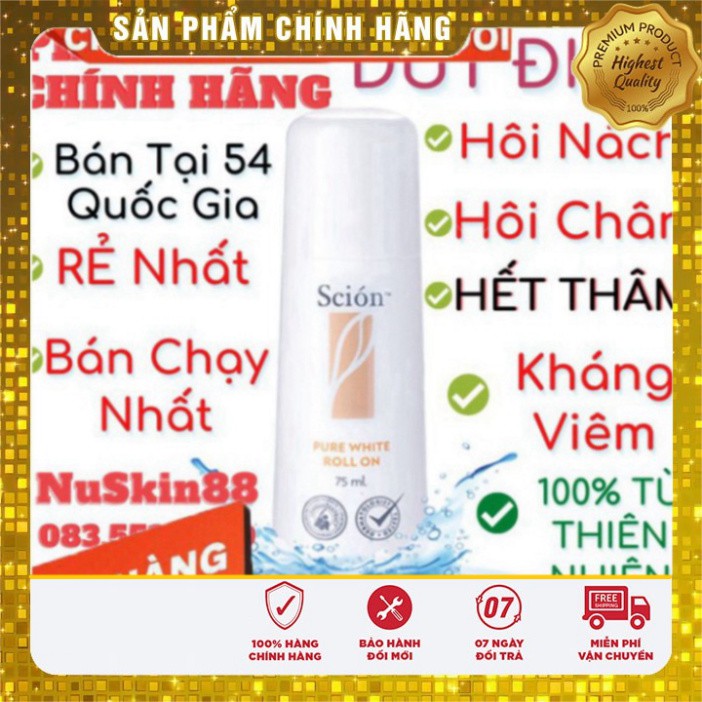Lăn Khử Mùi NuSkin Scion Pure White Roll 100% dứt điểm hôi nách | BigBuy360 - bigbuy360.vn