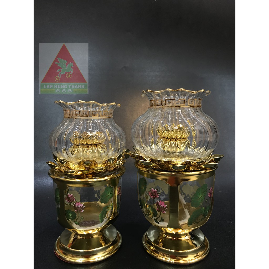 Đèn Dầu Sen Thủy Tinh - LHT 088