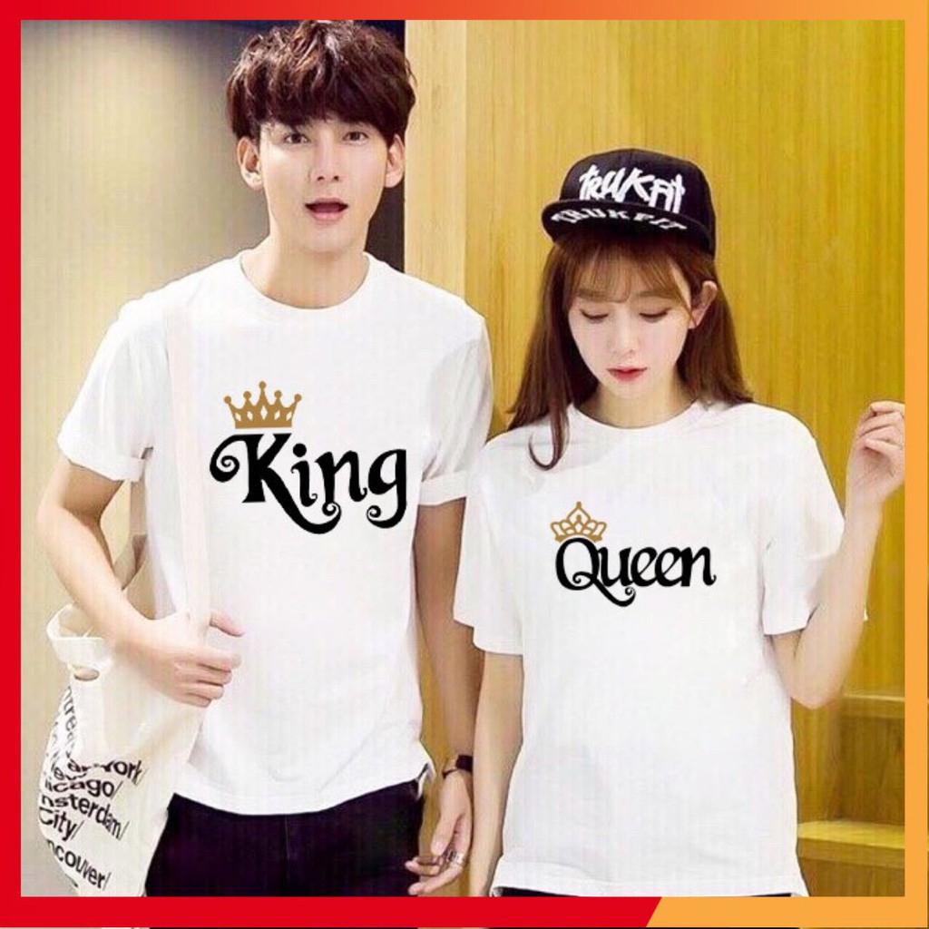 [Siêu Hot] Áo thun Cặp Đôi Nam Nữ Couple King Queen AZ - Form Rộng BIGSIZE M403