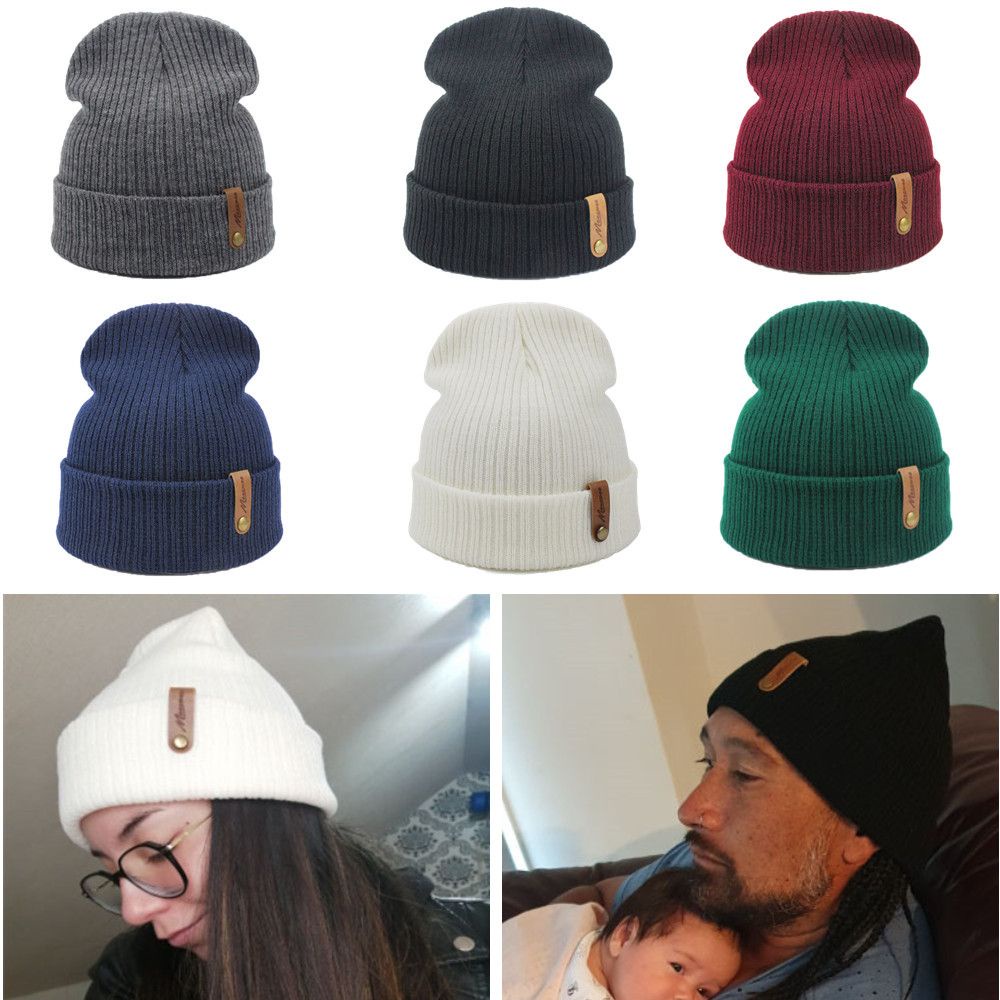 Mũ Len 100% Acrylic Màu Trơn Giữ Ấm Mùa Đông Thời Trang Cho Nam Nữ