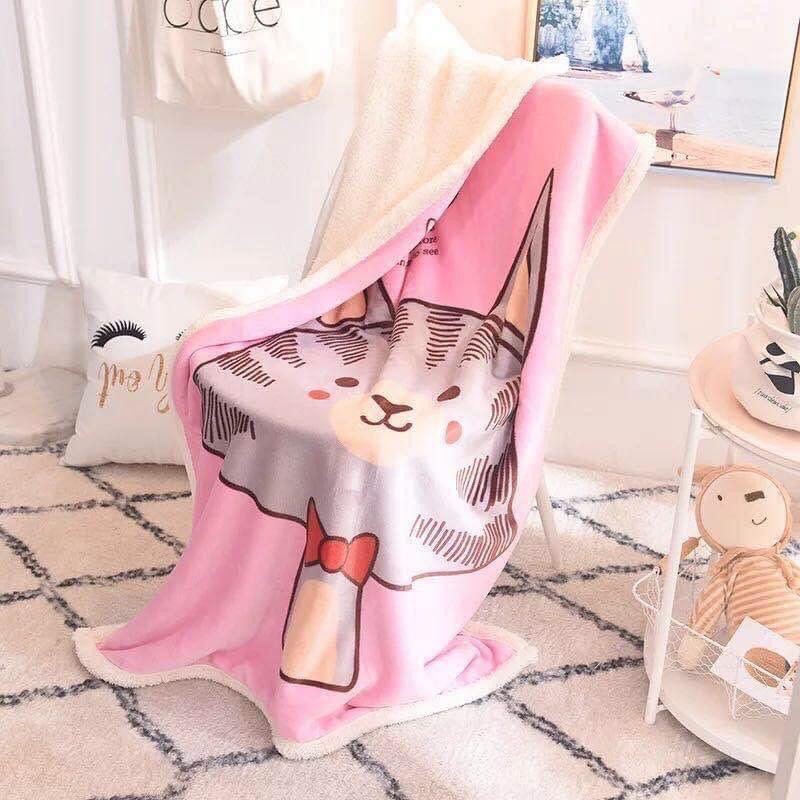 CHĂN TRẺ EM MÙA ĐÔNG LÓT LÔNG CỪU HÌNH THÚ CƯNG NGỘ NGHĨNH( sz 1m*1m4)