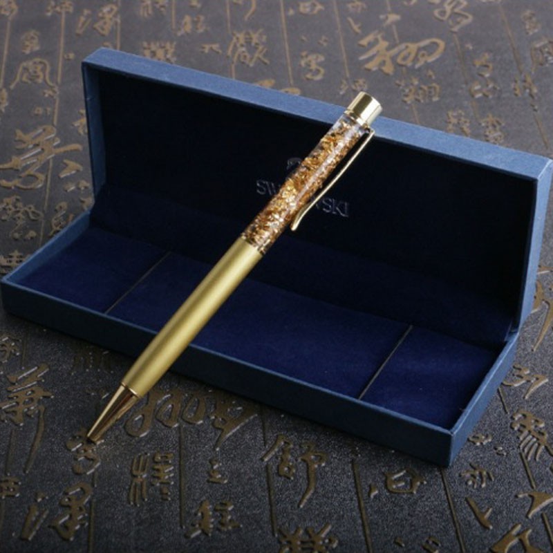 Bút bi vẩy vàng lá cao cấp